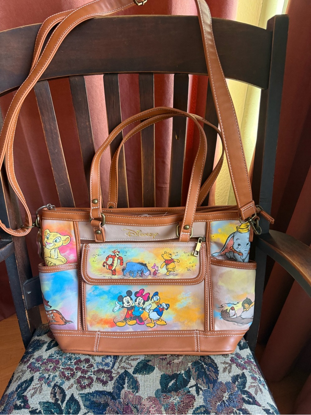 The Bradford Exchange Brown Multi-Color Disney Character Shoulder Bag - Picture 1 of 7